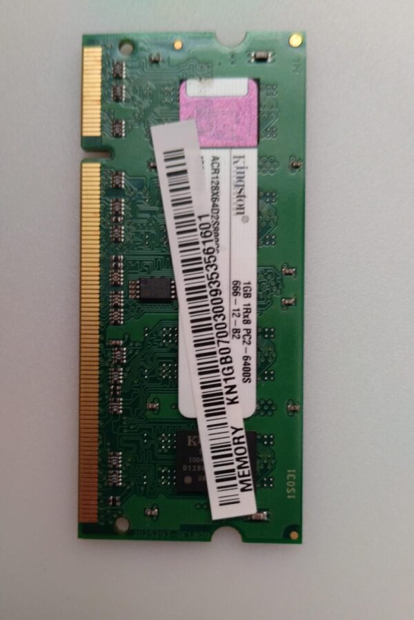 Memoria RAM Kingston 1GB 1Rx8 PC2-6400S