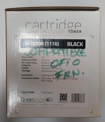 Tóner Green Zone W2070A HP 117A compatible nuevo - Imagen 2