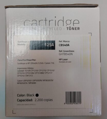 Tóner Green Zone Hp 125A CB540A Compatible nuevo - Imagen 2