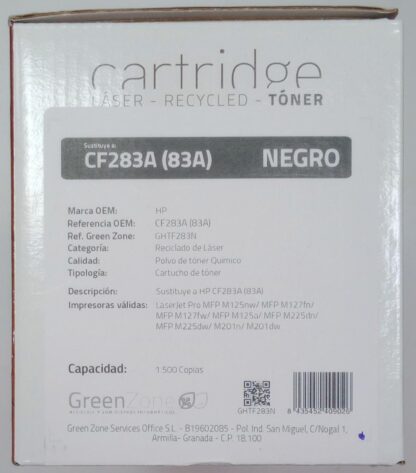 Tóner Green Zone Hp 83A compatible Nuevo - Imagen 2