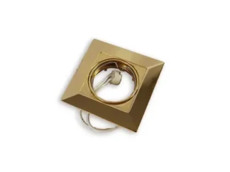Foco aplique empotrable GU10/MR16 cuadrado dorado. Nuevo