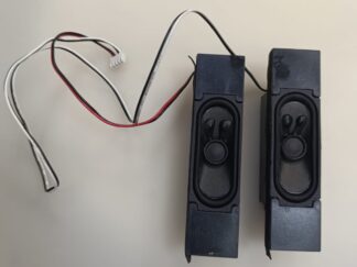 ALTAVOZES TV | NEGRO | MEDIDAS 12,2 X 3 cm CADA ALTAVOZ Y CABLE DE 80 cm DE ALTAVOZ A ALTAVOZ | REACONDICIONADO